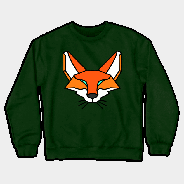 Geometric Red Fox Crewneck Sweatshirt by Soomz